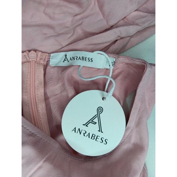 Anrabess Women’s XL Pink Sleeveless Midi Dress Side Cut Outs Spring Summer NWT - Picture 7 of 8
